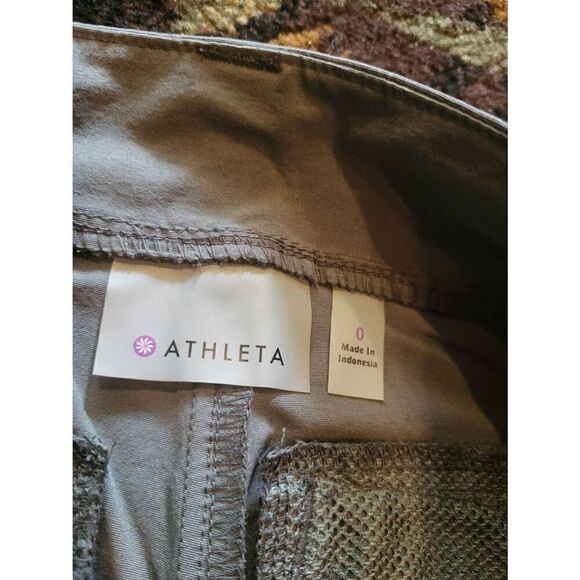 Athleta Palisade Ankle Pants Women's 0 Green Hiking Outdoors Ripstop Stretch - Picture 4 of 5